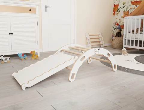 6d89d77db8bcfe4f 480 - Toddler Climbing Frame with Slide, White (S) | Tiny Summit