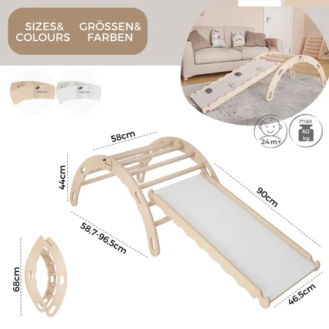 7862c711bb53afd7 480 - Toddler Climbing Frame with Slide, Natural (M) | Tiny Summit