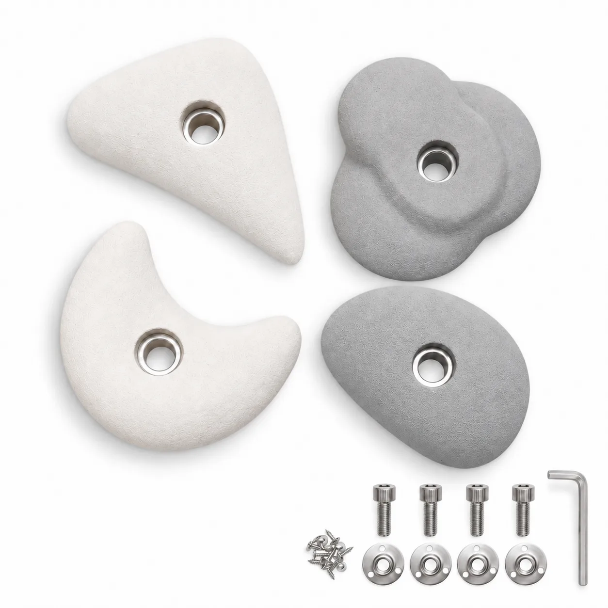 Climbing Holds, Set of 4 (White and Grey)