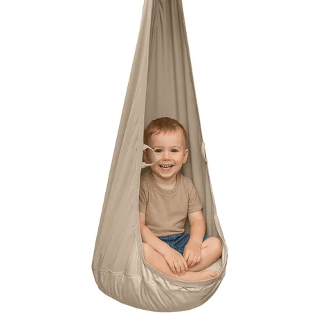 8745bdc28e0e3f9b 480 - Hanging Cocoon Seat Made of Velvet Fabric with Cushion and Hook | Tiny