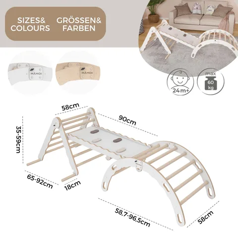 926fd1bd9c5c6e32 480 - Set: Climbing triangle + Cradle + Slide for children (M) | Tiny Summit