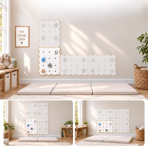 a1a1c8aee383123c 480 - Kids Climbing Wall with 4 Holds, White (L Set) | Tiny Summit