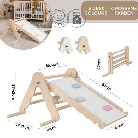 aee344be55c72827 480 - Climbing Triangle with Slide, Natural (S) | Tiny Summit