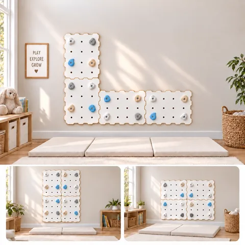 b66ef4952146b672 480 - Kids Climbing Wall with 16 Holds, White (XL Set) | Tiny Summit