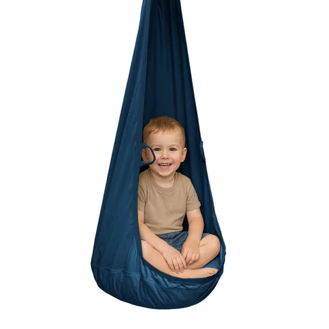 b93c2d90355eb449 480 - Hanging Cocoon made of Velvet Fabric with Cushion | Tiny Summit