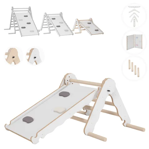 ba9b35c07b303336 480 - Climbing Triangle with Slide, White (S) | Tiny Summit