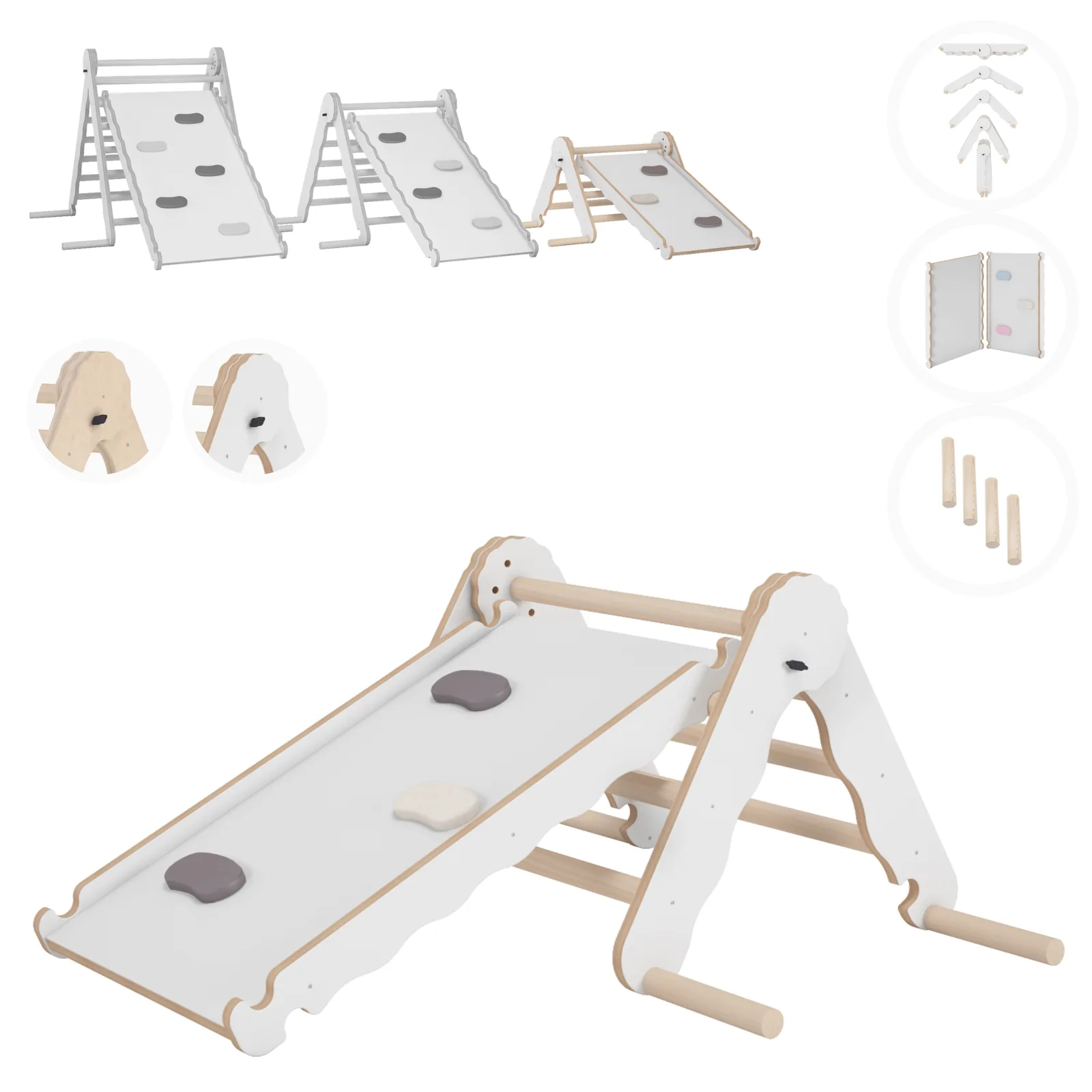 Climbing Triangle with Slide, White (S) | Tiny Summit product image 1