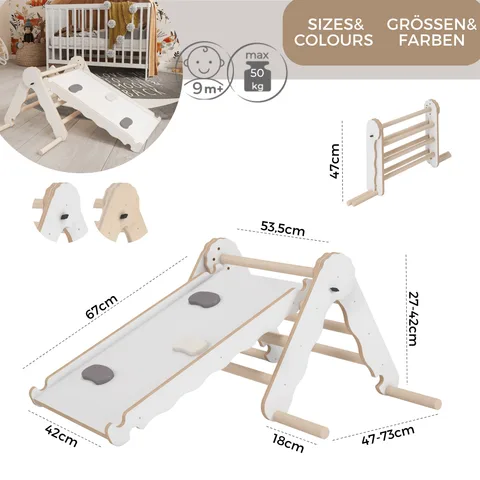 cd7c4f6a1479e4bc 480 - Climbing Triangle with Slide, White (S) | Tiny Summit