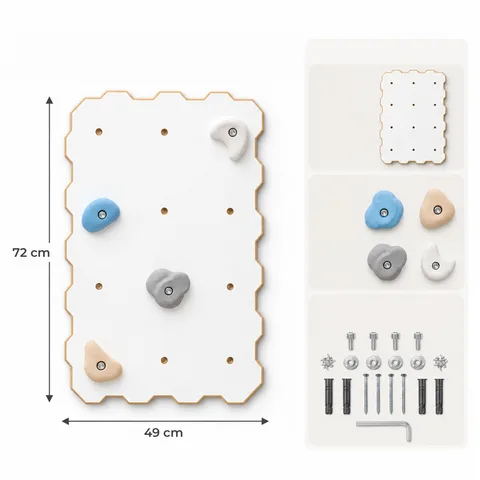 d735f4f03d58eeac 480 - Kids Climbing Wall with 4 Holds, White (L Set) | Tiny Summit