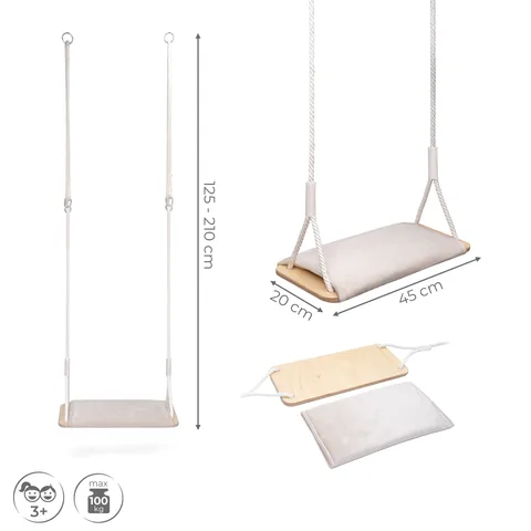 dc6c0501d0618f29 480 - Wooden Swing with Velvet Cushion | Tiny Summit