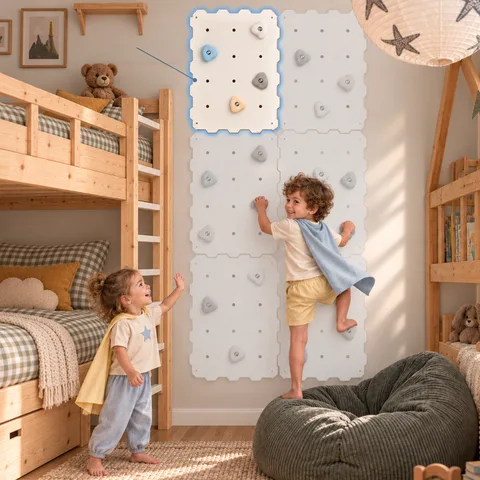 f1c9fef6257ab0d8 480 - Kids Climbing Wall with 4 Holds, White (L Set) | Tiny Summit