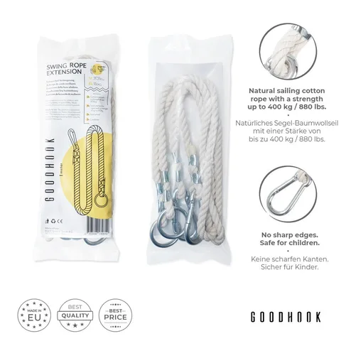 f806b37d2aa680f7 480 - Swing rope 50 kg (1m+Hook) | Tiny Summit