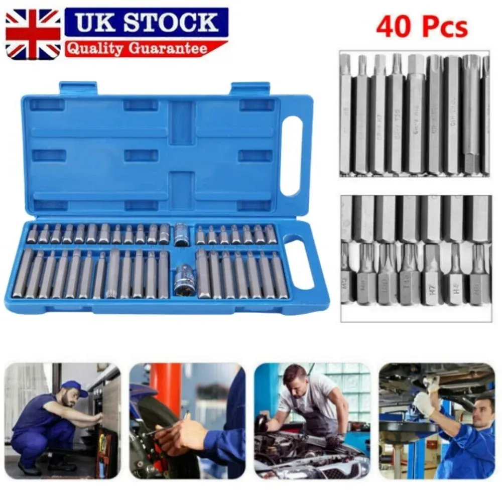 40 x Allen Key Torx Hex Star Spline Socket Bit Set Drive Car Repair Tool 1/2 3/8 | Torqkit product image 1