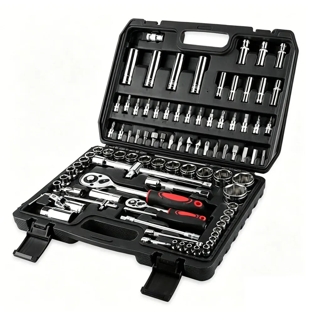 94 Piece 1/2" & 1/4" Drive Socket Set Screwdriver Ratchet Bits Wrench Tool Kit | Torqkit product image 1