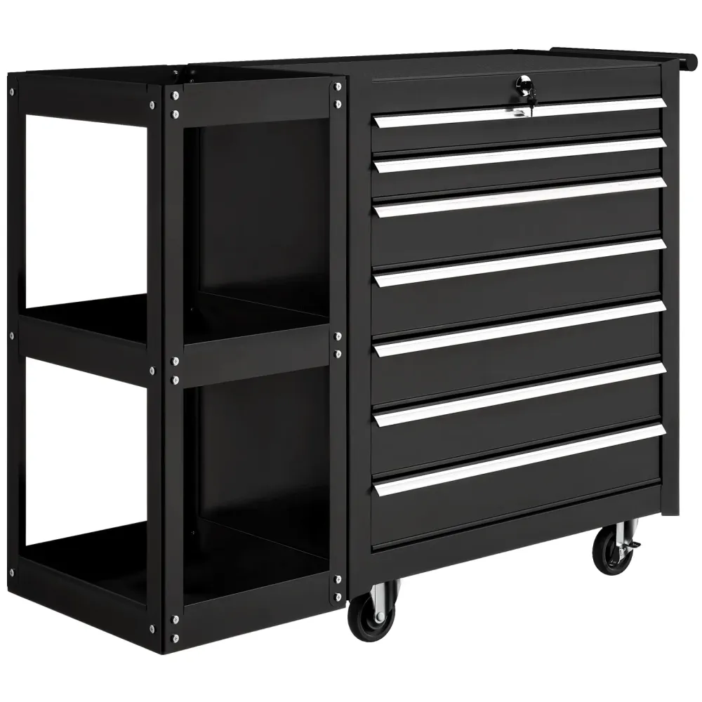 HOMCOM Lockable Steel Tool Chest on Wheels, 7 Drawer Tool Box with Handle for Workshop | Torqkit product image 1