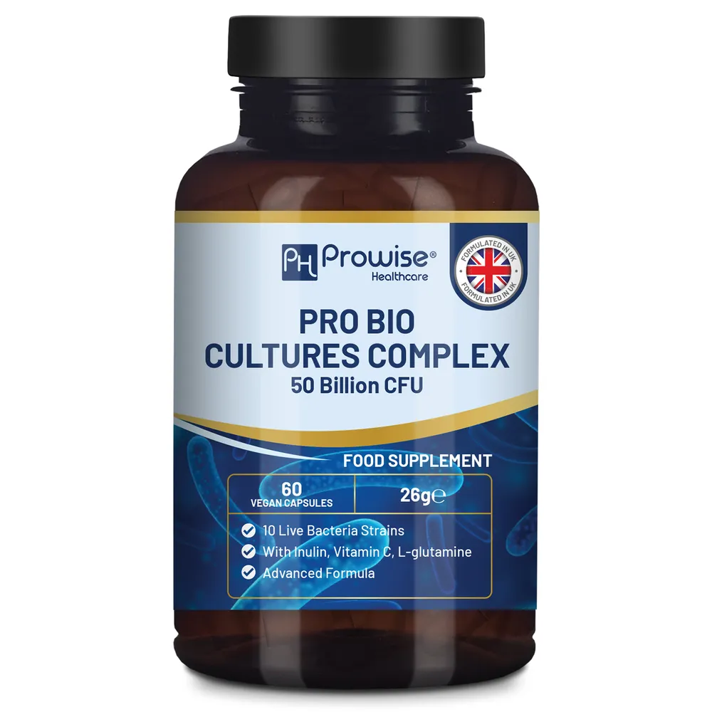 Pro Bio Cultures Complex Probiotics and Prebiotics - Added with Inulin, L-Glutamine | Vitairon product image 1
