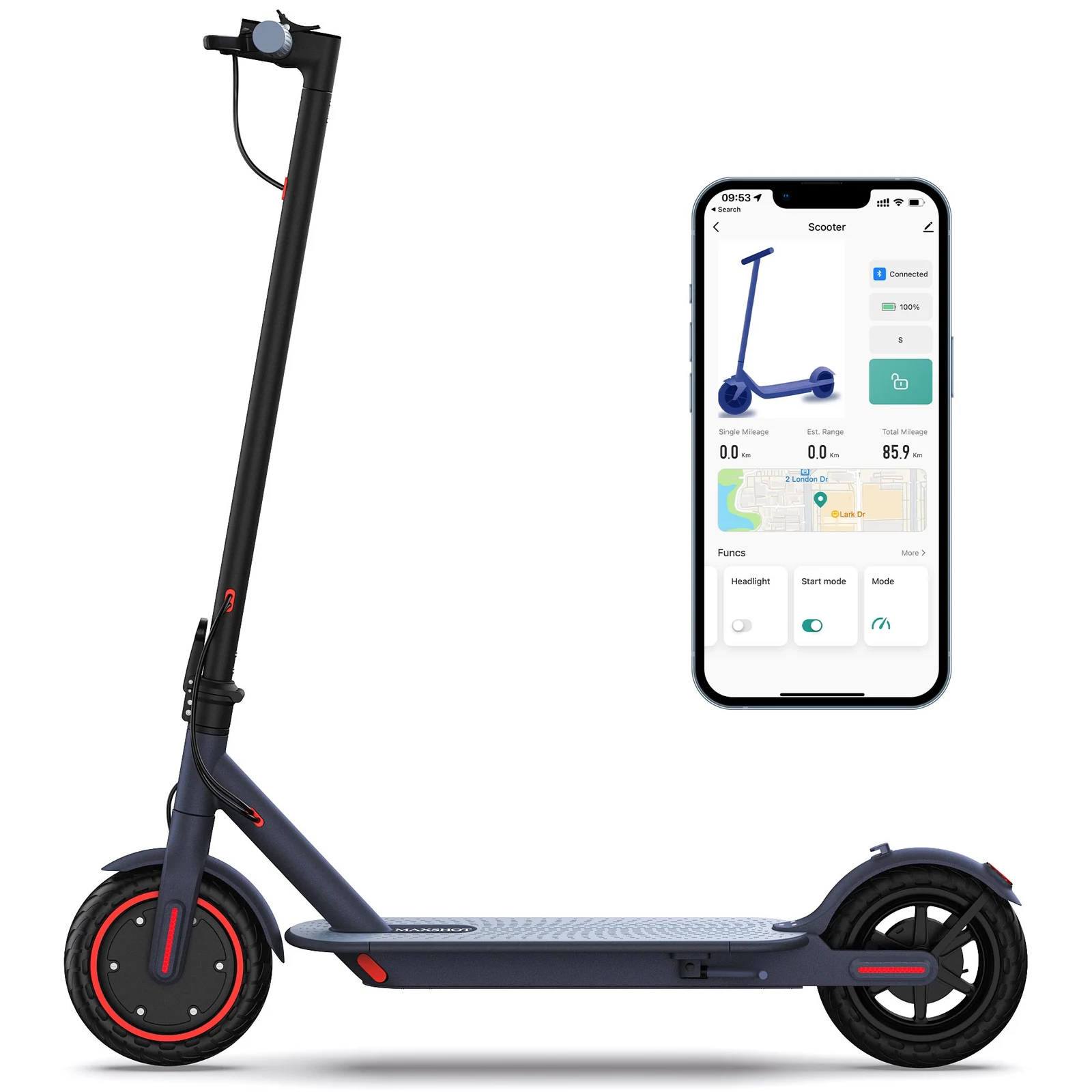 Tuya Smart Electric Scooter 350W Powerful Motor High Speed Long Range Foldable Electric Scooter