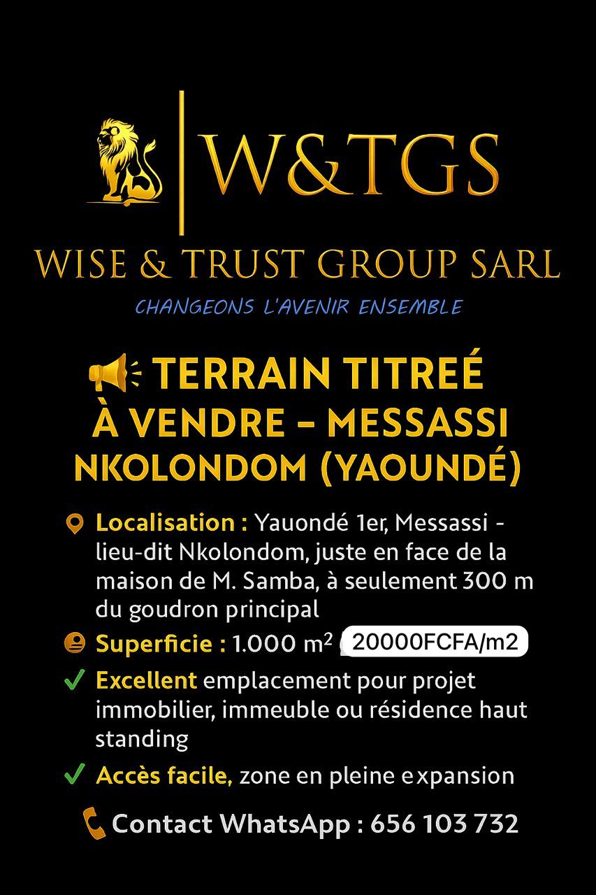 Land for sale at Yaoundé, Nkolondom, Samba - 1000 m2 - 20 000 000 FCFA