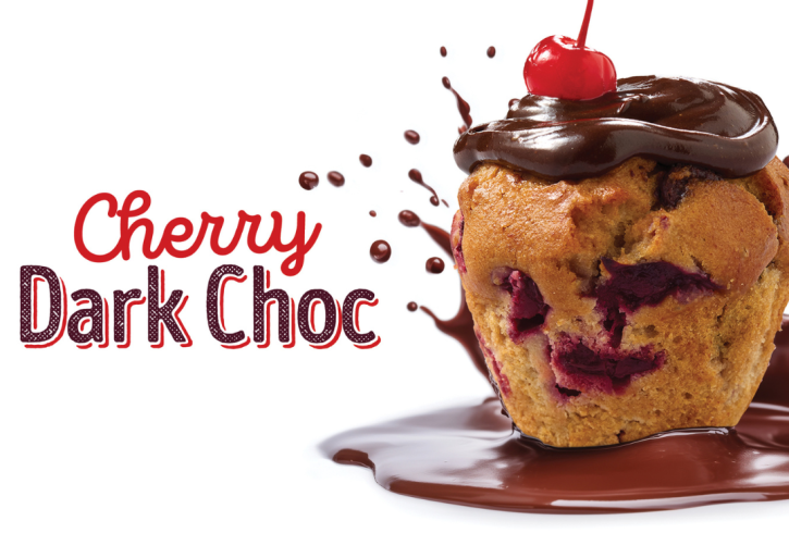 The Cherry & Dark Choc Muffin | MUFFIN BREAK