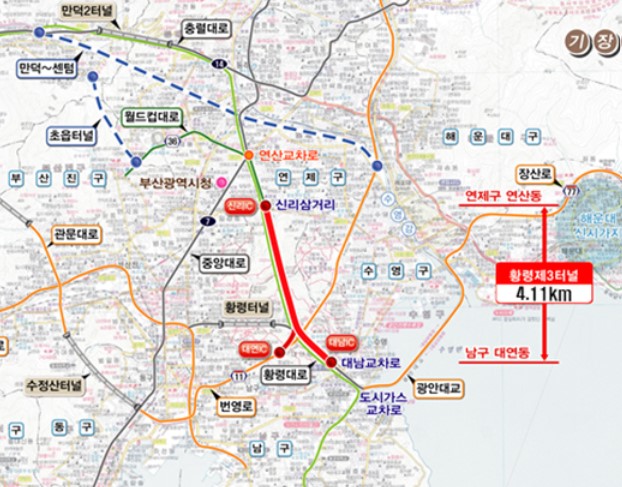 釜山黄岭3号隧道建设项目