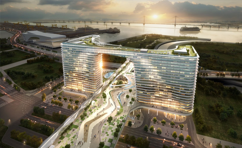 釜山站北港换乘中心最初俯瞰图