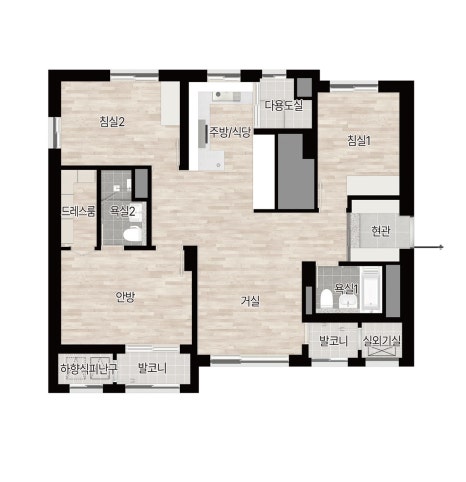 Gaya Station Lotte Castle Skyel Floor Plan 59A, 59B