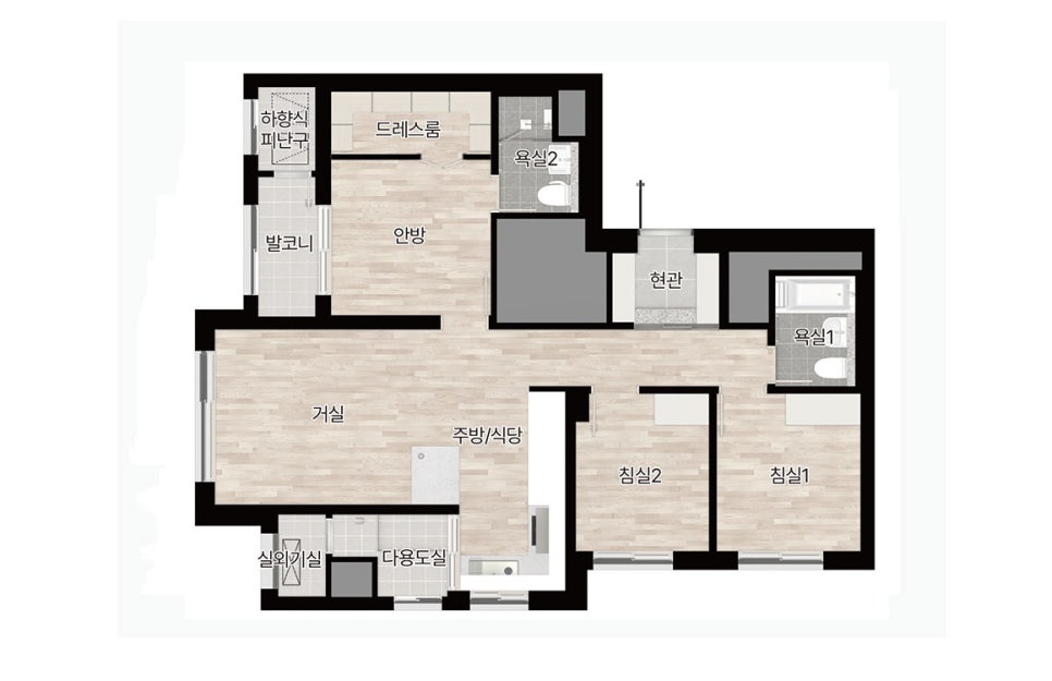 Gaya Station Lotte Castle Skyel Floor Plan 59A, 59B