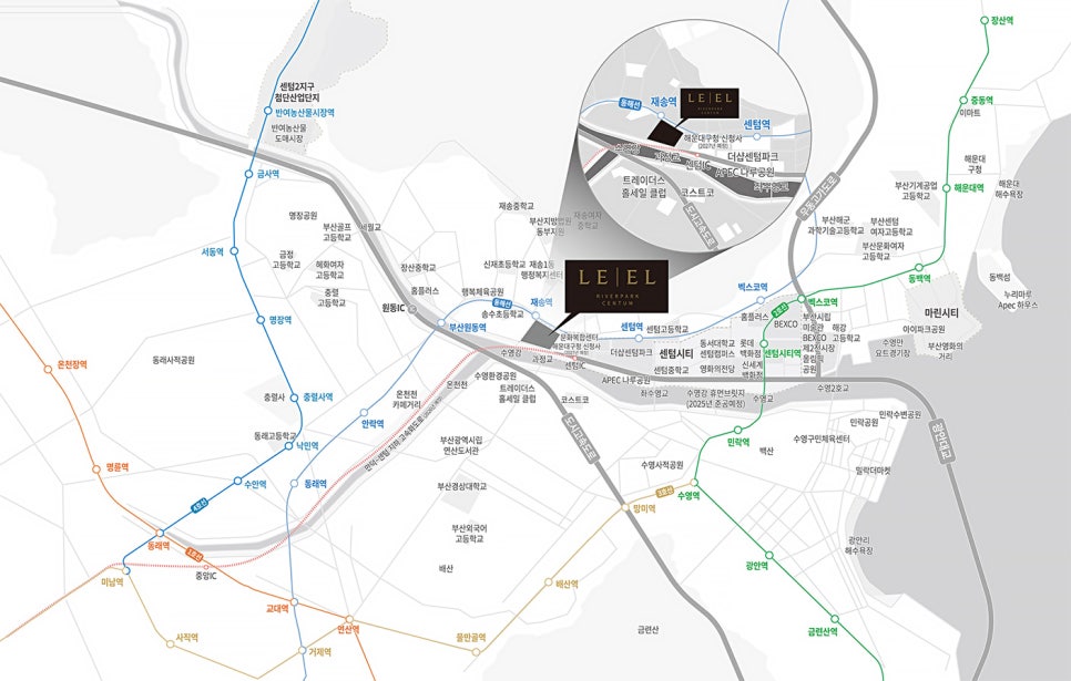 Leel Riverpark Centum Location Map