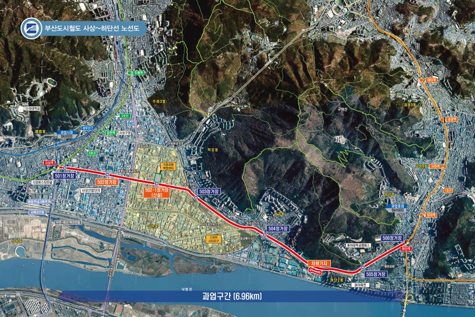 Sasang~Hadan Line route map