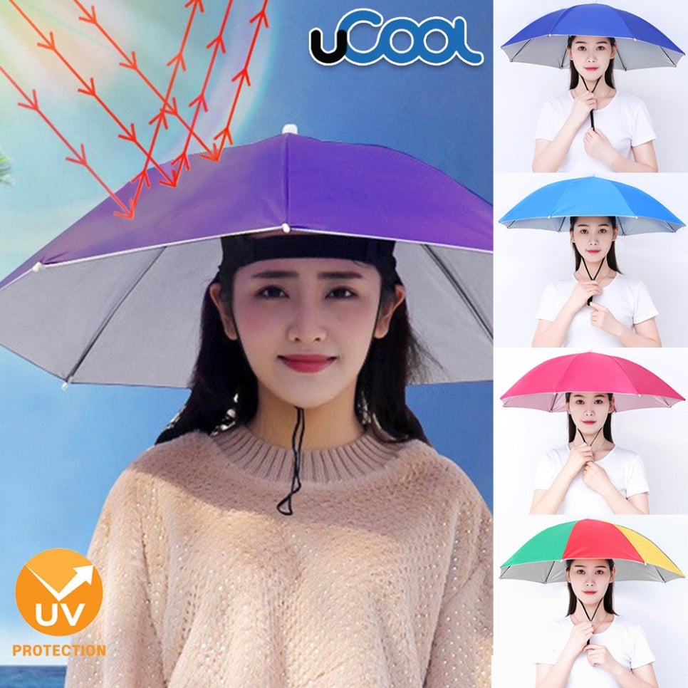 Wholesale UV Coated Umbrella Hat UV Protection Sunshade Cap Umbrella Fishing Farming Sunshade Adult Child
