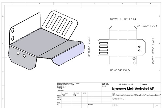 Plåtutbredning - Kramers Mekaniska Verkstad