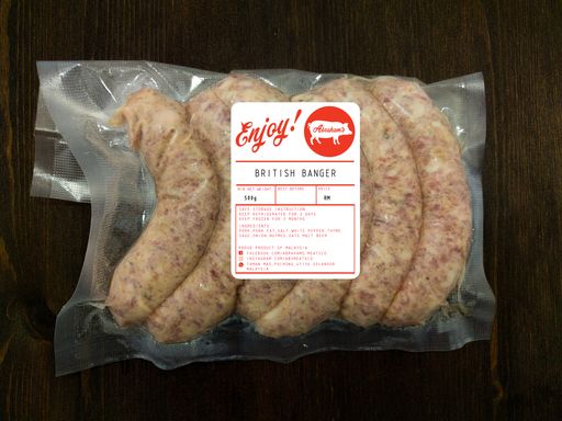 British Banger Pork Sausages 500g@6 links