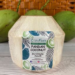 Peeled Semi-Diamond Cut Fresh Thai Pandan Coconut