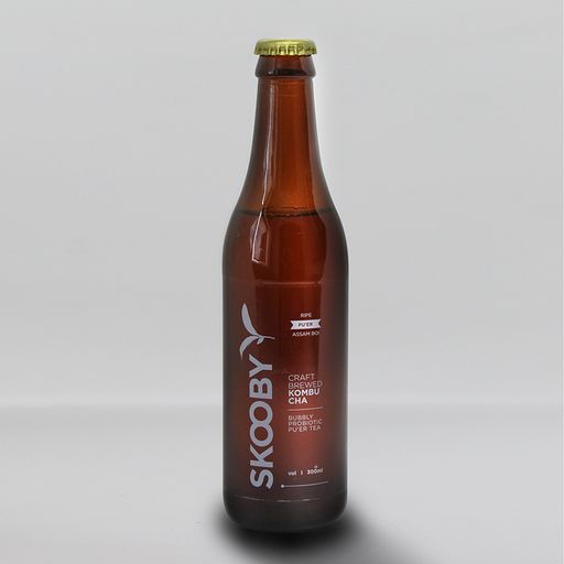 Skooby-T Craft Brewed Kombucha – Bubbly Probiotic Pu’er Tea (300ml) - Asam Boi