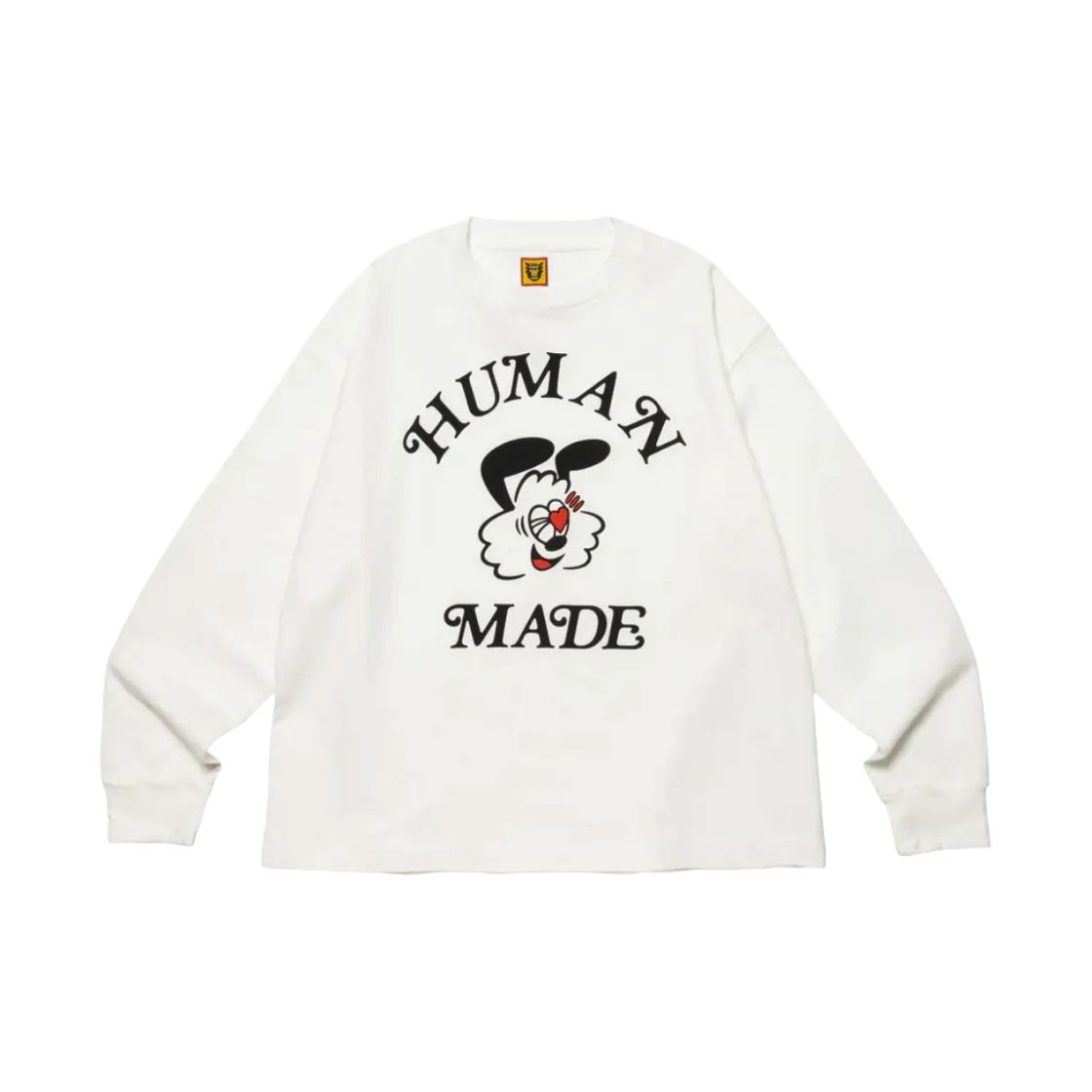 휴먼 메이드 x 베르디 걸스 돈 크라이 밸런타인 데이 롱슬리브 티셔츠 화이트