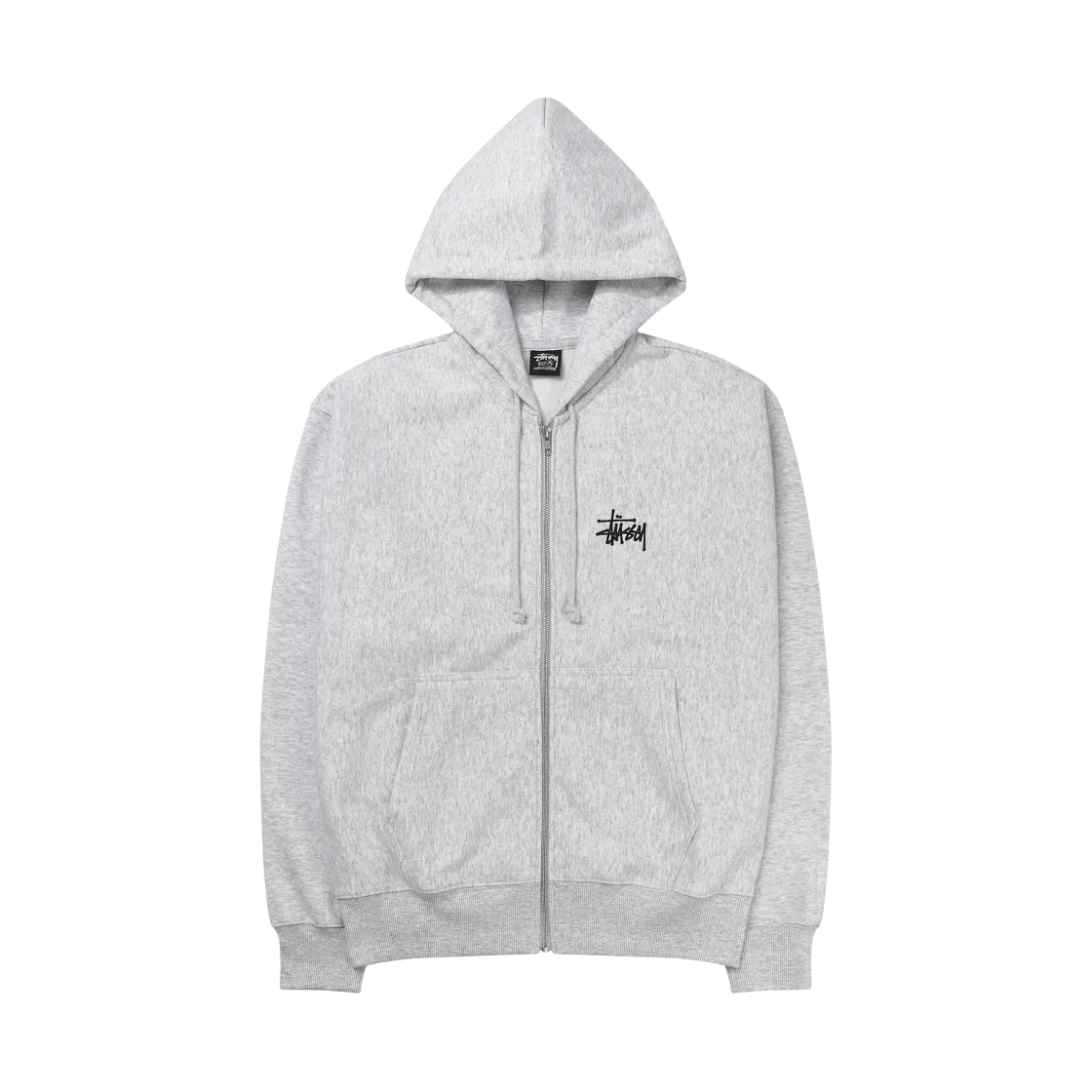스투시 베이직 스투시 후드 집업 애쉬 헤더