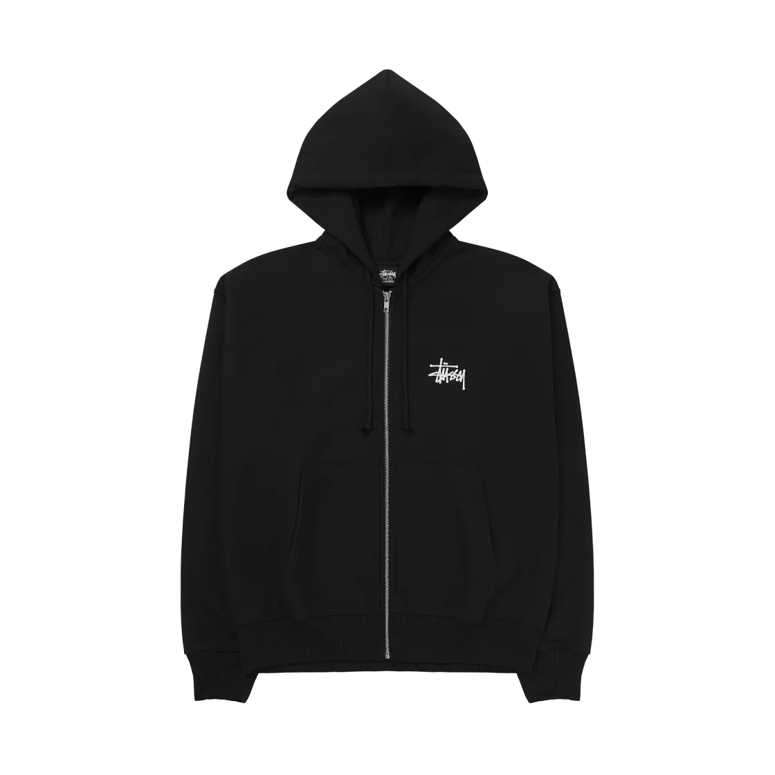 스투시 베이직 후드 집업 블랙