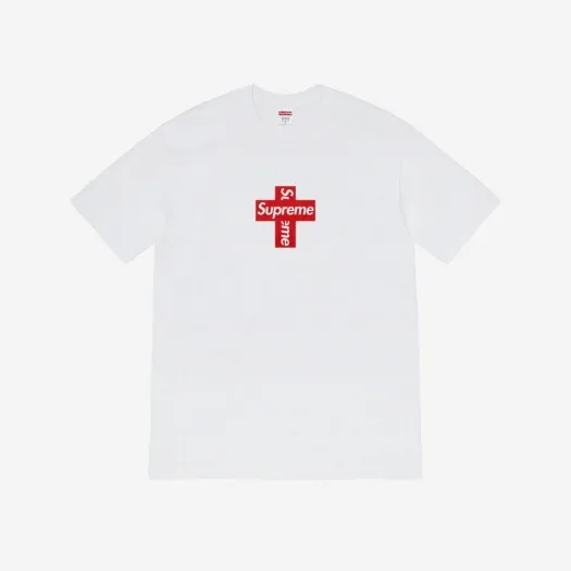 슈프림 크로스 박스로고 티셔츠 화이트 - 20FW