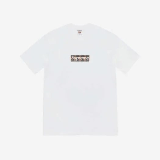슈프림 x 버버리 박스로고 티셔츠 화이트 - 22SS
