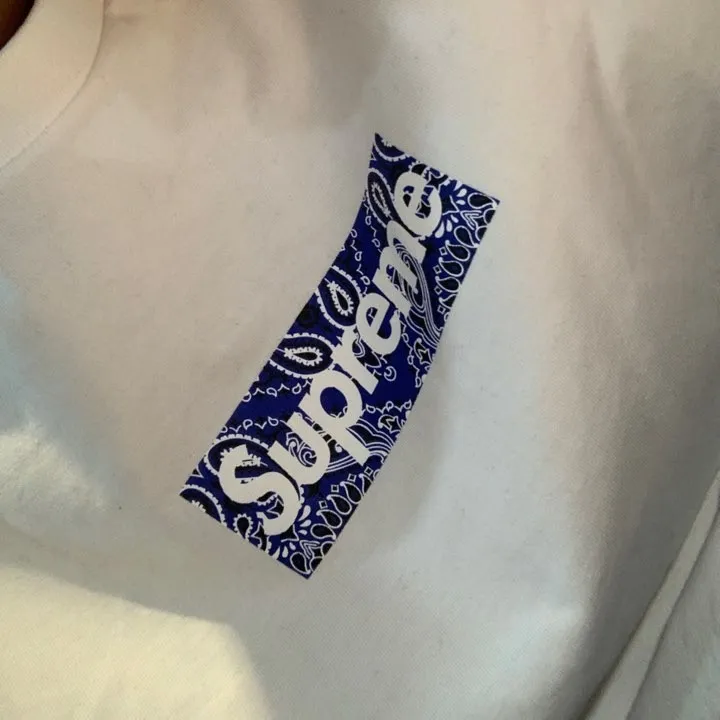 슈프림 반다나 박스로고 티셔츠 헤더 그레이 - 19FW thumbnail 3