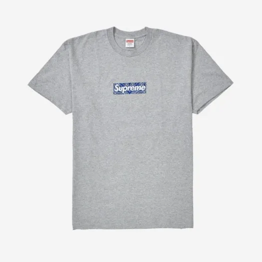 슈프림 반다나 박스로고 티셔츠 헤더 그레이 - 19FW
