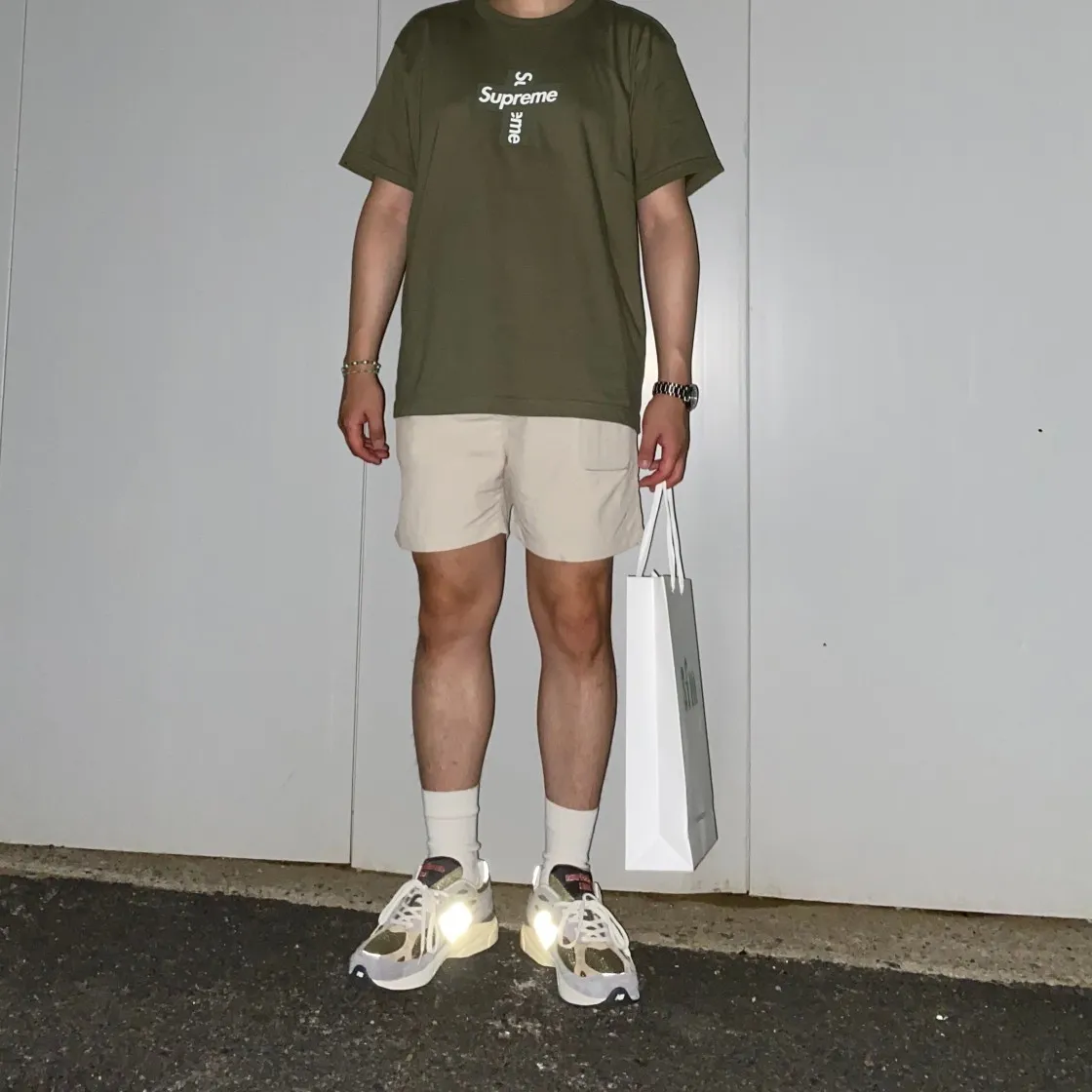 슈프림 크로스 박스로고 티셔츠 라이트 올리브 - 20FW thumbnail 2