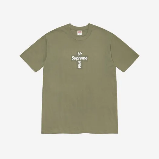 슈프림 크로스 박스로고 티셔츠 라이트 올리브 - 20FW