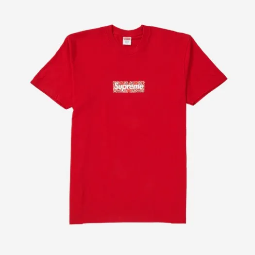 슈프림 반다나 박스로고 티셔츠 레드 - 19FW
