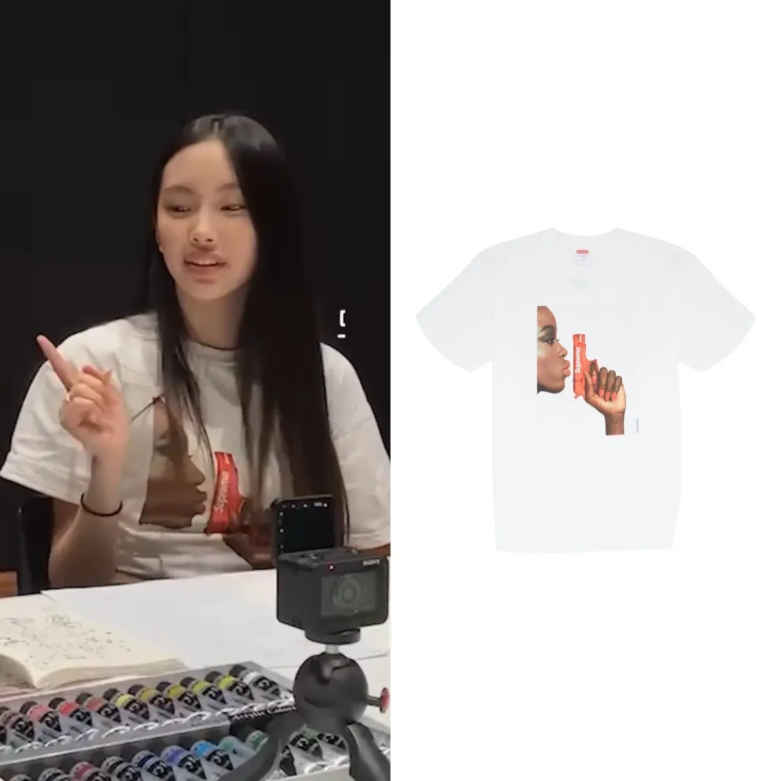 슈프림 워터 피스톨 티셔츠 화이트 - 21SS thumbnail 6