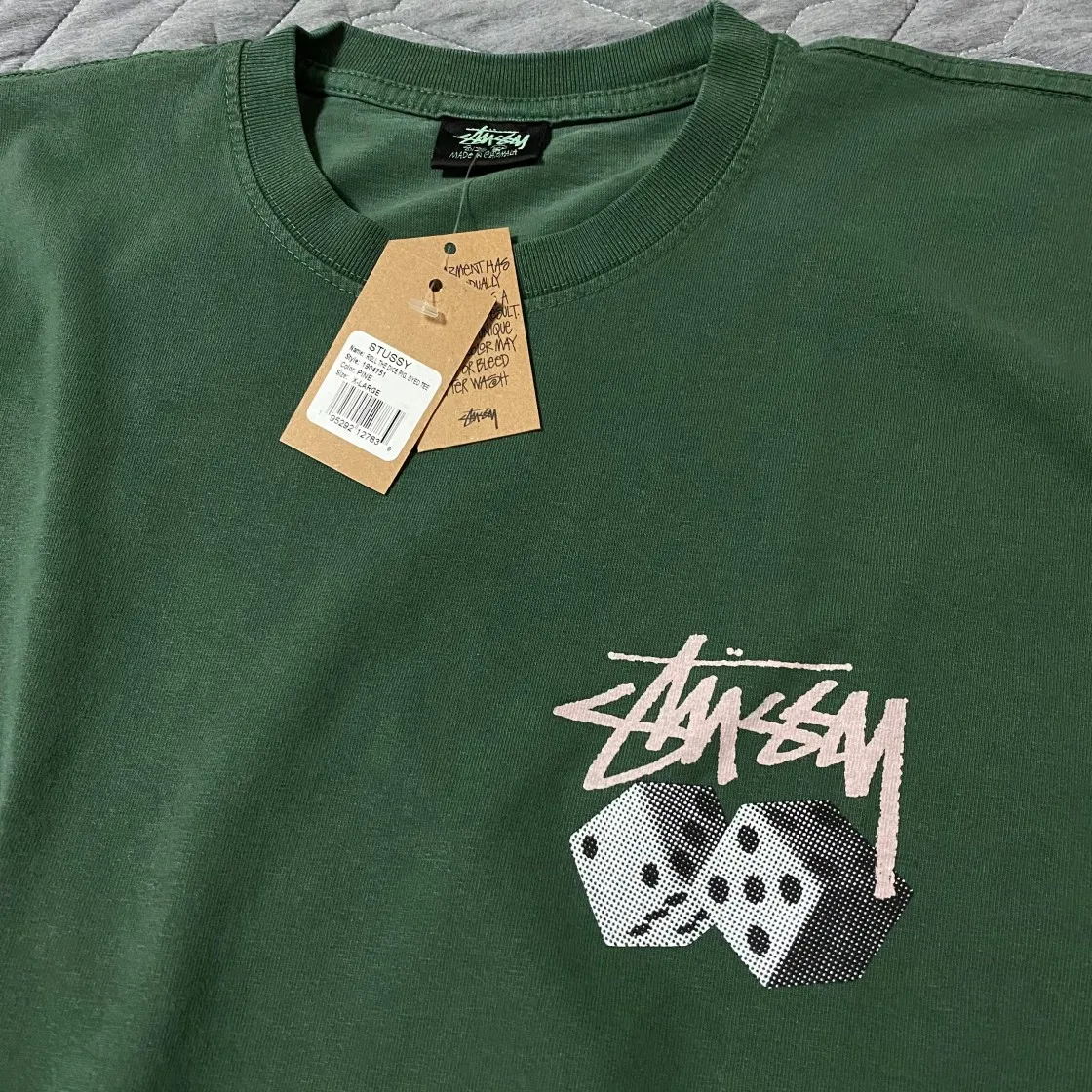 스투시 롤 더 다이스 피그먼트 다이드 티셔츠 파인 thumbnail 2