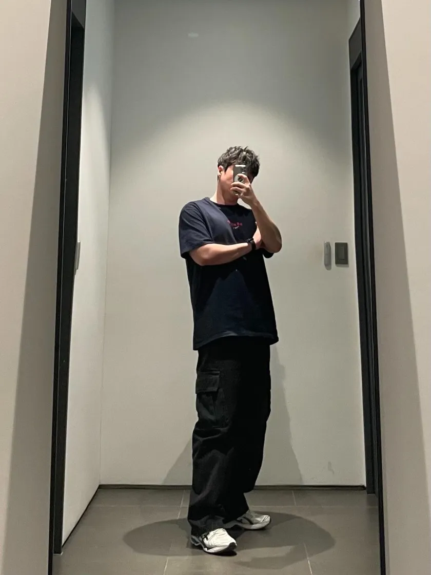 슈프림 클래식 로고 티셔츠 라이트 네이비 - 22SS thumbnail 3