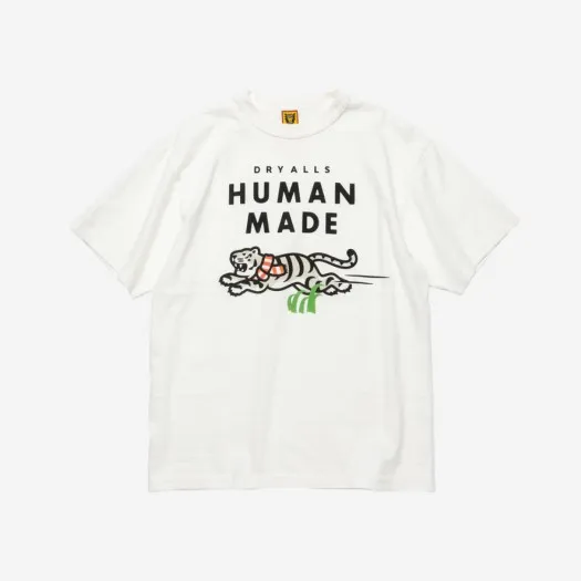 휴먼 메이드 화이트 타이거 그래픽 티셔츠 화이트