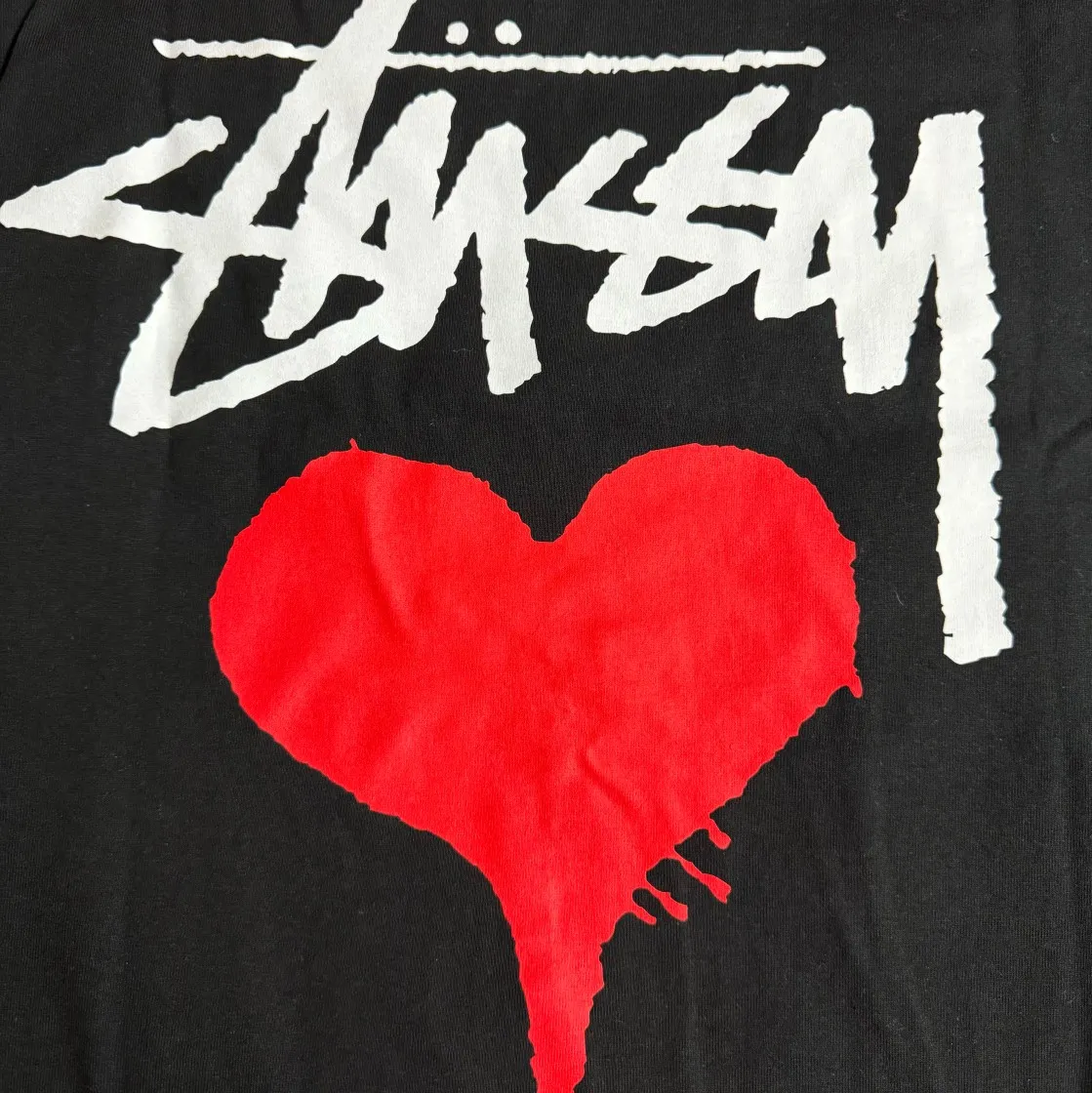 스투시 스탁 하트 티셔츠 블랙 thumbnail 4