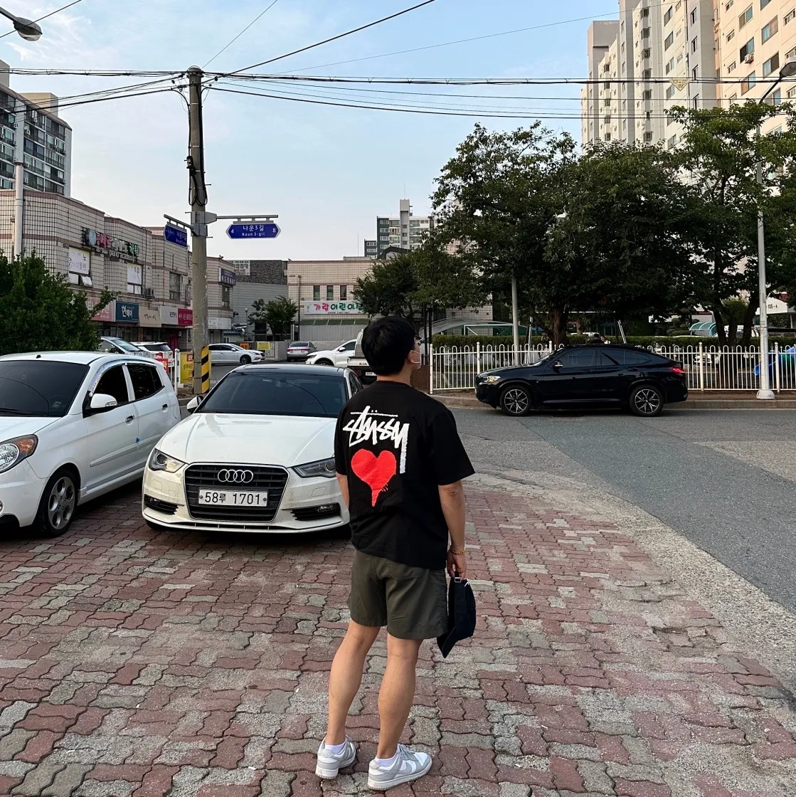 스투시 스탁 하트 티셔츠 블랙 thumbnail 6